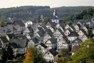 Typical half-timbered village in the Siegerland region